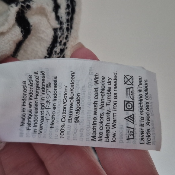 Madewell Texture & Thread Wrap Top With Waist Tie Textured Cotton Striped Large - Picture 5 of 5